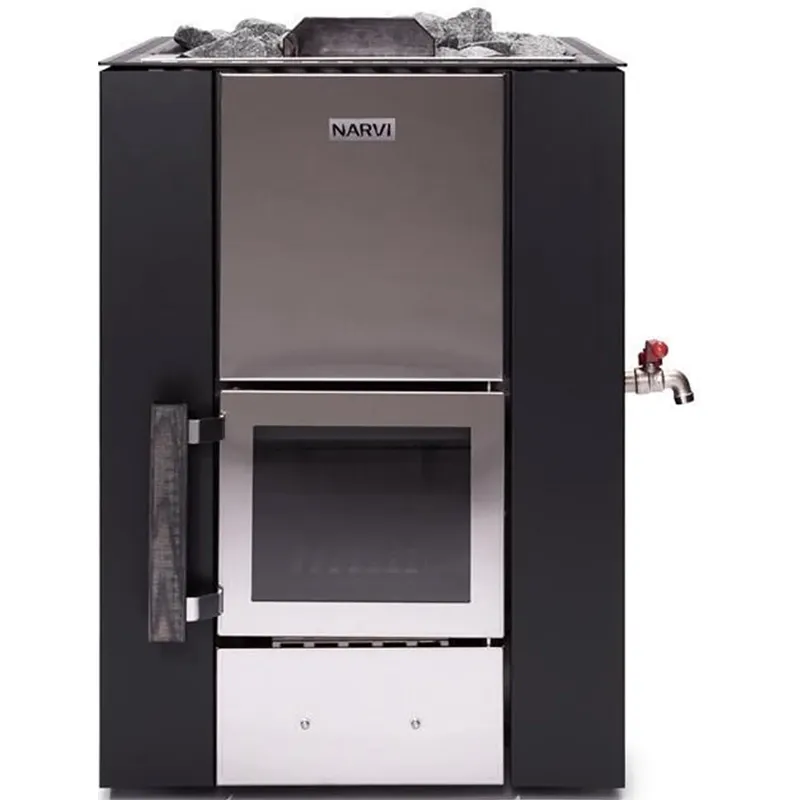 Vedeldat Bastuaggregat Narvi Kuru med Vattenbehållare