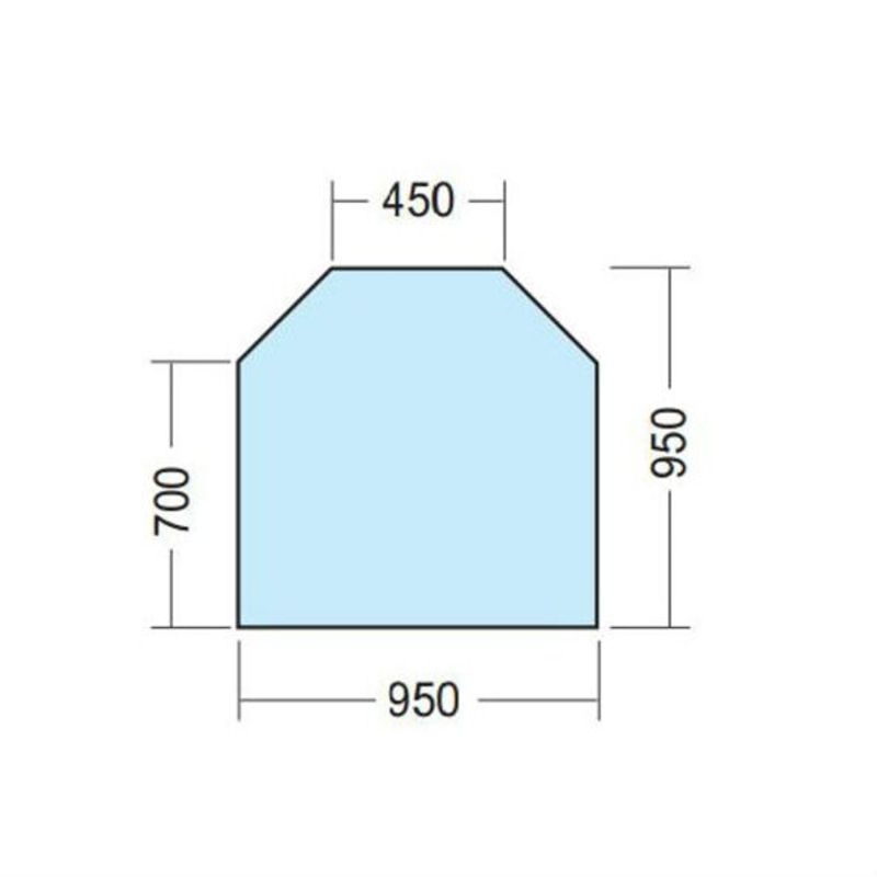Underlagsplate i glass 95 x 95 sekskantet