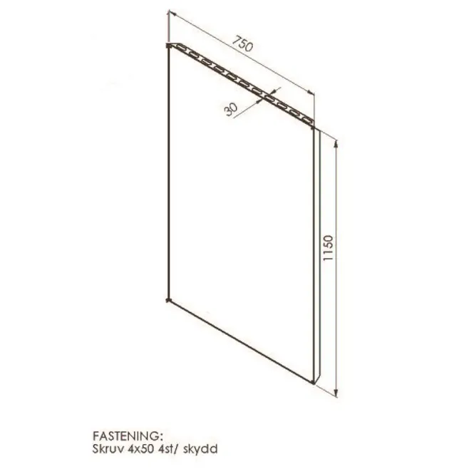 Hovedbilde Veggbeskyttelsesplate Narvi (1 stk) 650 x 1150 ...