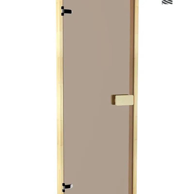 Bastudörr 7x20 Classic med glas och furukarm